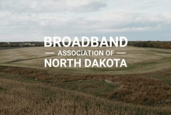 Screenshot of a screen displaying a webpage with the text, "Broadband Association of North Dakota."