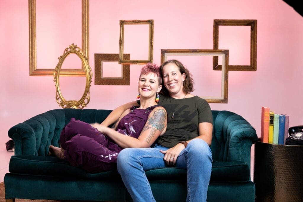 Photo used from our Pride Story video series, depicting the couple Ashley and Sara.