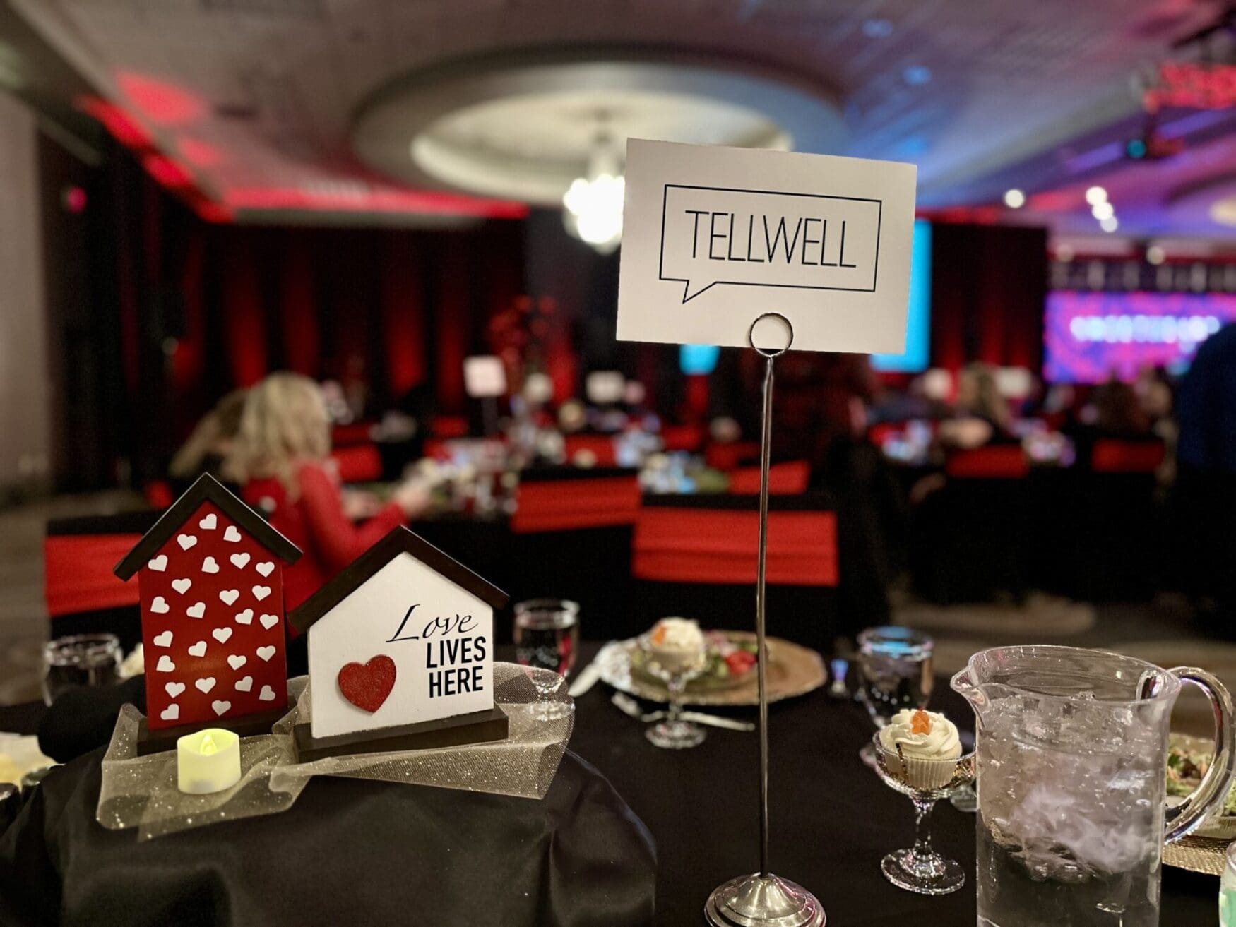 The Tellwell marker for one of our tables at the 2024 RHMC Sweetheart Ball